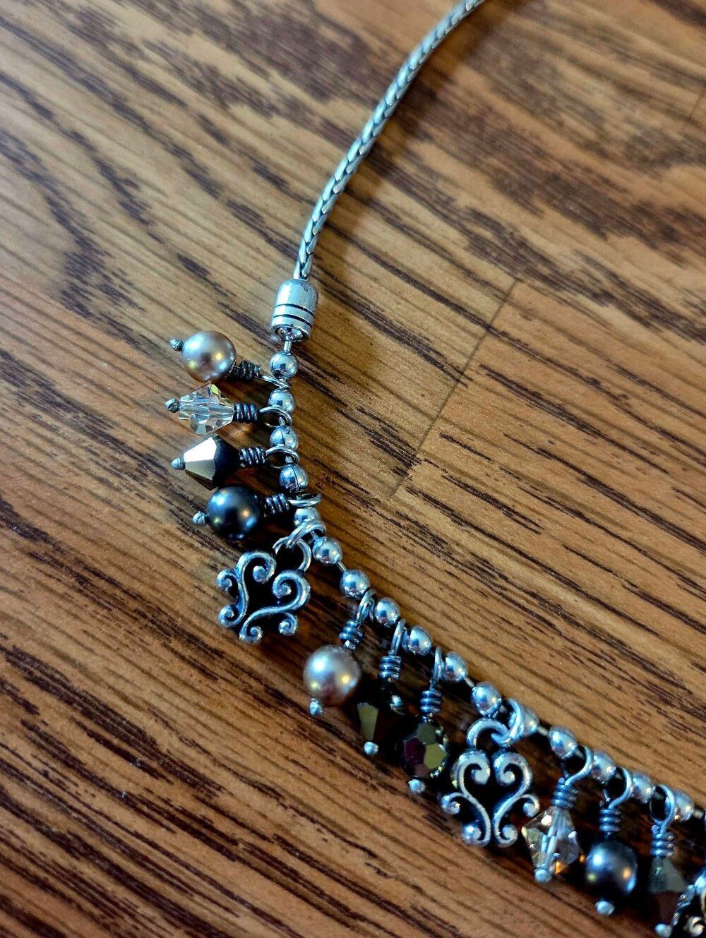 BRIGHTON "Cannes Bronze" Crystal And Silver Necklace BOHEMIAN! - Picture 4 of 10